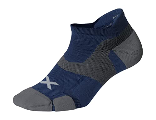 2XU Unisex Vectr Cushion No Show Socken, Blau/Grau, L EU