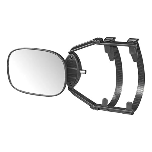 Universal Wohnwagenspiegel 18x13 cm Flachglas Anhängerspiegel schwarz mit verstellbarer Halterung 10-24,5 cm für Wohnwagen Caravan Anhänger