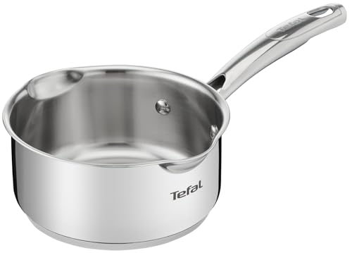 TEFAL Kochtopf Stielkasserolle 16 cm | Topf mit 1,5 L Fassungsvermögen | Milchtopf mit Induktionsboden aus Edelstahl poliert | Spülmaschinengeeignet | alle Herarten auch Induktion