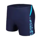 AMZSPORT Badehose Herren Kurz Schwimmhose Eng Wassersport Badeshorts mit Tunnelzug, Marineblau M