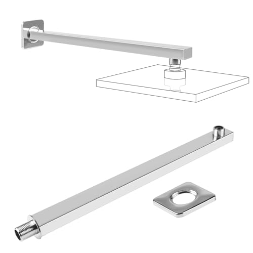 Brausearm, 40cm Edelstahl Quadratisch Wandarm Duscharm für Regenduschkopf Wandmontage (Nein Enthalten Duschkopf)