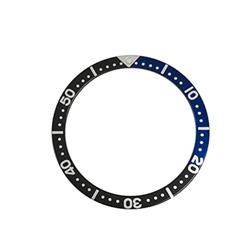 SHEAWA 38 mm Aluminium-Uhrenlünette, modifizierter flacher Aluminium-Ring-Ersatz für SKY SUB Uhrenring Modifikation Zubehör (schwarz blau)