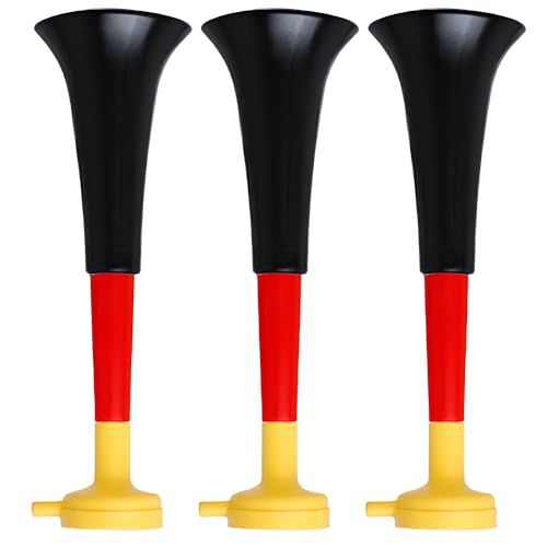 COCOSY Vuvuzela Trompeten Spielen - 3er Pack Sehr Lautes Plastik Tröte Horn für Sportfeiern Partys Fanartikel Fußballspiel Lärm- und Krachmacher, ideal für Fußballfans