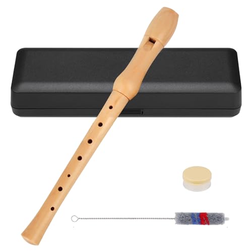 Blockflöte Holz, C-Sopran Blockflöte Deutsche Griffweise, Aus Abnehmbar ABS Harz Kunststoff, 8-Loch Holzblockflöte für Kinder Erwachsene Anfänger, Geeignet für Anfänger