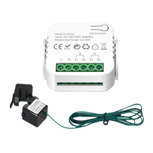 FYOBOT Tuya WiFi Smart Meter Digitaler Energiezähler 80 A Stromwandler Solar PV Stromproduktions- und -Verbrauchsmonitor 1CT