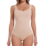 Joyshaper Shapewear Damen Body Shaper Bauchweg Shape Bodysuit Miederbody Formende Bodys Figurformende Tank Tops Beige-1,L