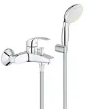 GROHE Eurosmart - Einhand- Wannenarmatur (mit Brausegarnitur, automatische Umstellung Wanne/Brause), chrom, 3330220A