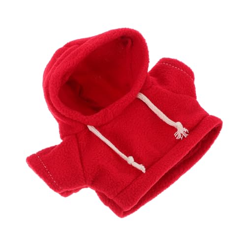 Toyvian Plüschbärenkleidung Plüschbär Kleidung Hoodie für Plüschtiere Plüschspielzeug Hoodie Puppen Hoodie süße statuen Cartoon-Kleidung Tierspielkleidung DIY Puppen-Nähspielzeug Stoff rot