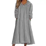 Briskorry Herbstkleid Damen Knielang Strickkleid Winterkleid Sweatshirt Elastizität Midikleid Pulloverkleid Partykleid Winddicht Tunika Kleid Langarm Sweater Dress Elegant Pullikleid Freizeitkleider