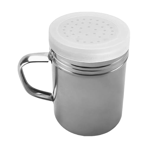 Oldmoom Baggerschüttler aus Edelstahl, Kochbagger - Edelstahl-Gewürzstreuer mit Deckel, Salz, Pfeffer - Vielseitiger, rostfreier, feinmaschiger Baggerstreuer für Grillrestaurants