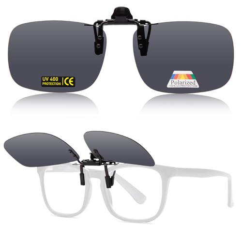 Epavouos Clip-On Polarisiert Sonnenbrille UV400 Schutz Ideal für alle Outdoor-Aktivitäten (60mm X 43mm)