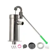 Manuelle Wasserpumpe, 10M Grundwasser Wassertiefe Hand Shake Edelstahl SU202 Material, Wasserhandpumpe für Haus Garten Hof Bauernhof