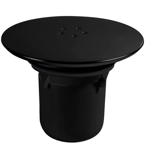 ANBOO Duschabfluss, schwarz, 90 mm/115 mm, Universal-Duschabfluss, verchromt, Ersatz für Duschablauf, schneller Durchfluss