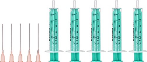 MedixX 5 Stück Spritzen-Set mit stumpfer Nadel verschiedene Größen für Hobby und Heimwerk - Spritzen einzeln steril verpackt (5x 5ml Spritze & 5x Kanüle)