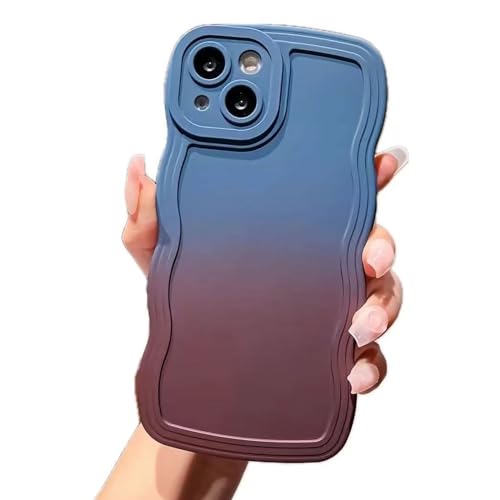 Rnrieyta Miagon Gradient Aesthetic Welle Hülle für iPhone XS Max,Süßes Curly Handyhülle Frauen Mädchen Lockige Rahmenform Design Silikon TPU Bumper Schutzhülle