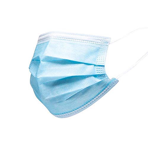 BigBig Home 100 Stücke Weich Disposable Mundschutz Maske 3-Lagig Masken Staubdicht Einwegesschutzmasken Atemmasken mit Ohrringe, Blau