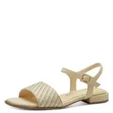 MARCO TOZZI Damen Sandalen mit Absatz mit Verstellbarem Riemen Bequem, Gelb (Vanilla Comb), 40 EU