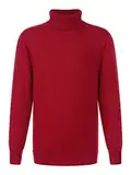 TiaoBug Jungen Rollkragenpullover Feinstrick Strickpullover Basic Einfarbig Rolli Weich Stretch Tunika Tops Unterhemd Rot 134-140