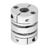 Flexible Wellenkupplung, D34 L45.6 Aluminium Flexible Membran-Motorwellenkupplung, Membran Motor Rad Steckverbinder für 3D-Drucker CNC-Maschine und Servostufenmotor (8 x 8 mm)