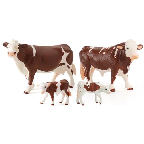 Ppmter 4pcs Simulationsfarm Kuhmodell, Simulationsbetiere Kuhanzug Modellfiguren Spielzeug Für Bildungsdekoration