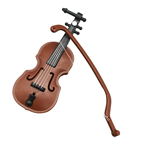 Tixiyu Miniatur-Violine mit Bogenständerunterstützung Welten kleinste Violine Mini-Violine Lackierte Oberfläche Simulation Violine Holz Miniaturgeige die Dekoration von