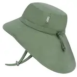 Jan & Jul Sonnenhut für Kleinkinder mit breiter Krempe und verstellbarem Riemen (M: 6-24 Monate, Juniper Green)