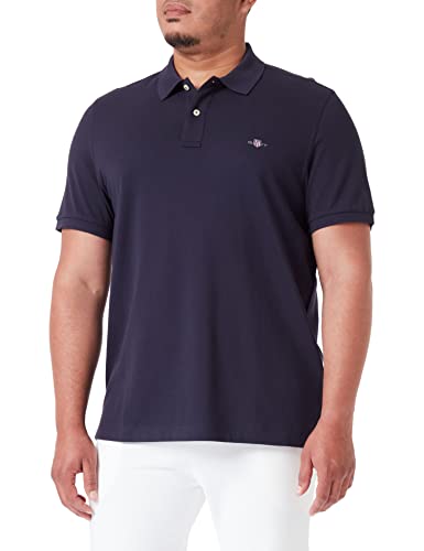 Gant Herren Reg Shield Pique Polohemd, Evening Blue, XL EU