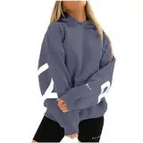 Blackprint Hoodie für Damen Oversize Pullover mit Kapuze Sport Gym Athletic Sweatshirt Baggy Soft Hoodie Tee Tops Casual Herbst Sweatshirts Sportbekleidung mit Kapuze