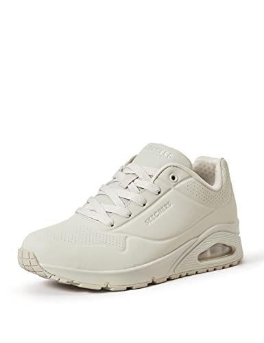 Skechers Damen UNO Stand ON AIR Sneakers, Off White Durabuck, 41 EU