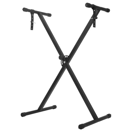 Trintion Keyboardständer Doppelstrebig Keyboard Ständer verstellbar 61 cm bis 98 cm Klappbar Zerlegbar Stabil mit Sicherungslaschen (Parallel Bars) (Horizontal bar)