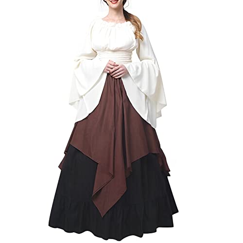 Viktorianische Kleid Mittelalter Kleid Damen Viktorianische Renaissance röcke Rot Gitter Mittelalter Kleidung Renaissance Trompete Ärmel