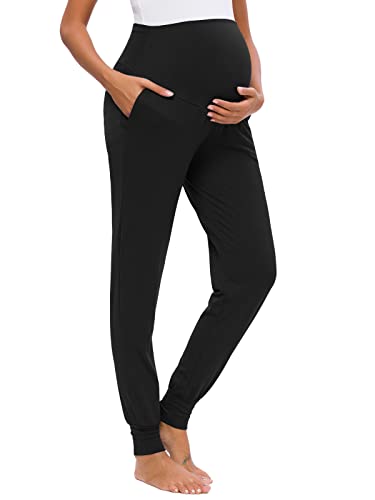 Love2Mi Freizeithose für Schwangere Umstandsleggings Schwangerschaft Stretch Jogginghose