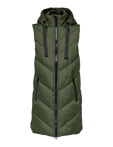 JdY Damen Jdyskylar Padded Hood Waistcoat Otw Noos Weste, Forest Night/Detail:BLACK, M EU