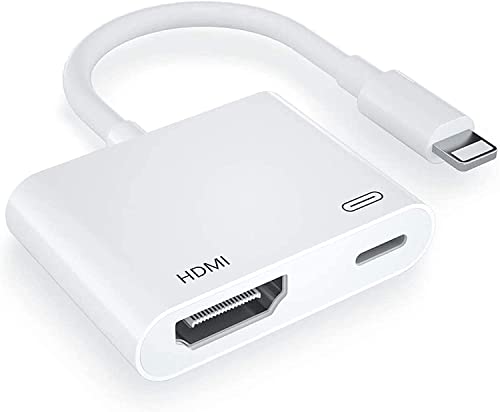 BEYEAH Beyeah Lightning auf HDMI Adapter, Kein Strombedarf 1080P Bildschirmkonverter mit Lightning Ladeanschluss, iPhone auf HDMI Adapter kompatibel mit iOS Geräten für Projektor/Monitor/TV