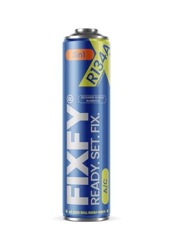 FIXFY 3in1 – Ersatz für R134a-Gas mit Öl und Dichtmittel – Klimaanlagen-Set 500 ml, zur Selbstbefüllung der Klimaanlage in Autos 1995–2016