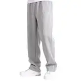 Jogginghose Herren Lang Breite Baggy Sweatpants Baumwolle Trackpants Elastische Taille Graue Jogging Hose Weites Bein Sporthose Sweat Pants Open Leg Jogger Winter Warme Männer Sweathose Mit Taschen