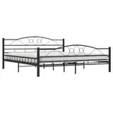 vidaXL Bettgestell Bett Doppelbett Metallbett Bettrahmen Lattenrost Schlafzimmerbett Ehebett Schlafzimmermöbel Schwarz Stahl 180x200cm