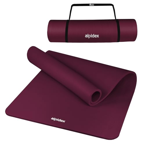 ALPIDEX Yogamatte Extra Dick 1,5cm Gymnastikmatte 3 Verschiedene Größen Rutschfest Phthalatfrei Fitness Matte Turnen Pilates Sport Physio HiiT Yoga Isomatte, Farbe:Berry, Maße:190 x 60 x 1.5 cm