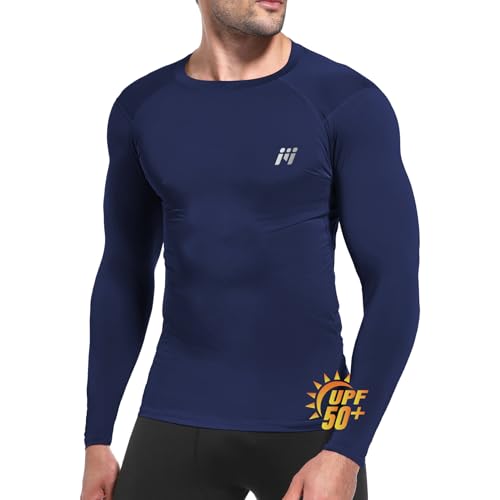 MEETWEE Herren Langarm Rash Guard UPF 50+ UV Tshirt Top Schwimmen Männer Surfen Schnelltrocknend Atmungsaktiv