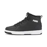 PUMA Rebound Joy FUR JR Sneaker, Black White, 38.5 EU