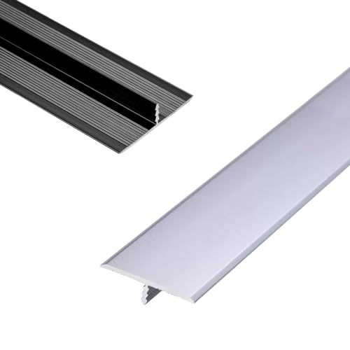 LIYI929GP Silber T-Profil Übergangsschiene Übergangsprofil Breite 15 20 33 40mm, Bodenübergangsstreifen Dauerhaft Aluminium Ausgleichsprofil, Bodenleiste Türleiste Türschwellen Leiste