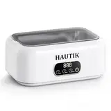 HAUTIK Ultraschallreinigungsgerät 49000Hz, Brillenreinigungsgerät 700ml Ultrasonic Cleaner, Ultraschallreiniger mit 3 Zeitfunktionen und Digitalanzeige, für Brillen, Schmuck, Uhren, Münzen Weiß