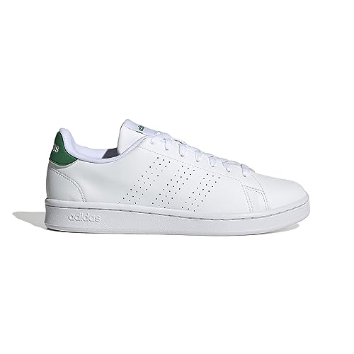 adidas Herren Advantage Shoes, Cloud White/Cloud White/Green, 44