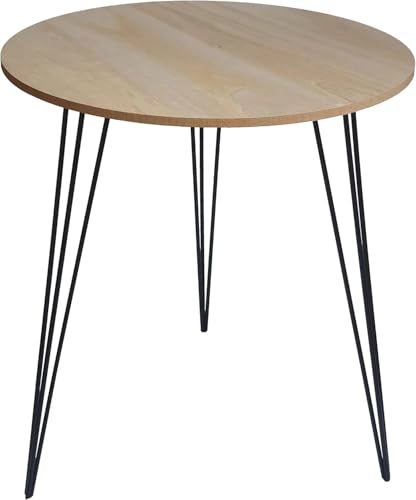 Meinposten Beistelltisch Couchtisch rund Holz Metall Tisch Nachttisch Holztisch 40 x 45 cm B-Ware