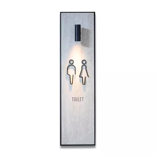 Toilettenschild, Toilettentürschild, Toilettenschild mit LED-Licht, wandmontiertes Badezimmerbeleuchtungsschild for Herren und Damen, ideales Badezimmerschild for Büro, Geschäft oder Zuhause, Tür oder