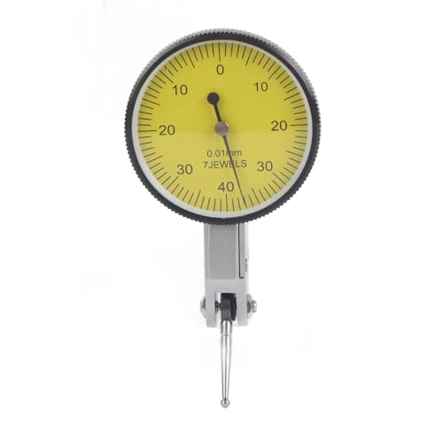 PrecisionMeasuring Lever Dial Testanzeige 0,01 Mm Werkzeugkit mit Grauem Gehäuse, Stabilem und Vielseitigem Design, Bequemer Einstellung Null für Bearbeitung, Layout und Inspektion