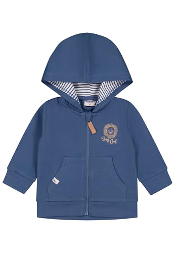 Salt and Pepper Male Baby Jungen Sweat Mit Löwen Stickmotiv Strickjacke, Vintage Blue, 68 EU