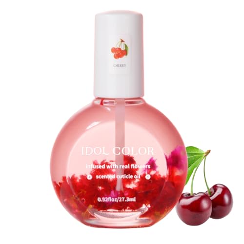 Nagelhautpflegeöl Nail Cuticle Oil - 27ml Kirsche Nagelstärkungsöl mit Vitamin E, Nagelöl Pflege für Nägel Nagelhaut - feuchtigkeitsspendend, Strengthening Nagelhautöl mit Blumen (Kirsche)