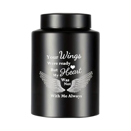 Generisch Hunde Urne - Hundeinfindung Urne | Andenkenbehälter für Asche, Edelstahl Angel Wing Memorial Keepsakes Urnen, Tiergedenkliche für Home -Display, Außenhause, Grabhaus