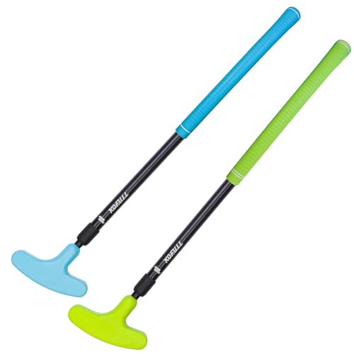 CRESTGOLF Golf-Putter, Golf-Putter für Damen und Herren, 2 Stück, Zwei-Wege-Putter, Mini-Golf-Putter für Rechts- oder Linkshänder, verstellbare Länge, Golfschläger (blau + grün)